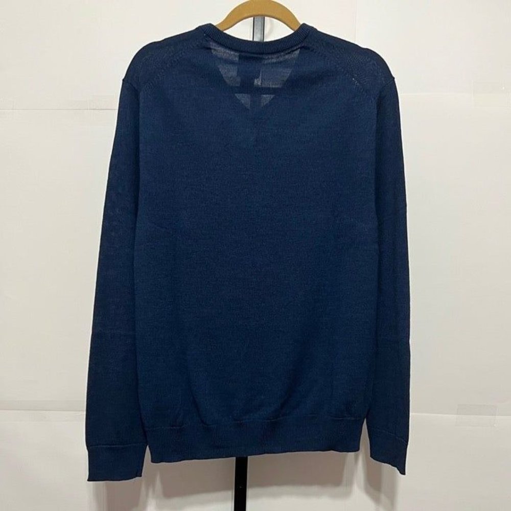 Jos A Bank NWT Sz XL Dark Wash Traveler 100% Merino Wool Sweater - Picture 4 of 7